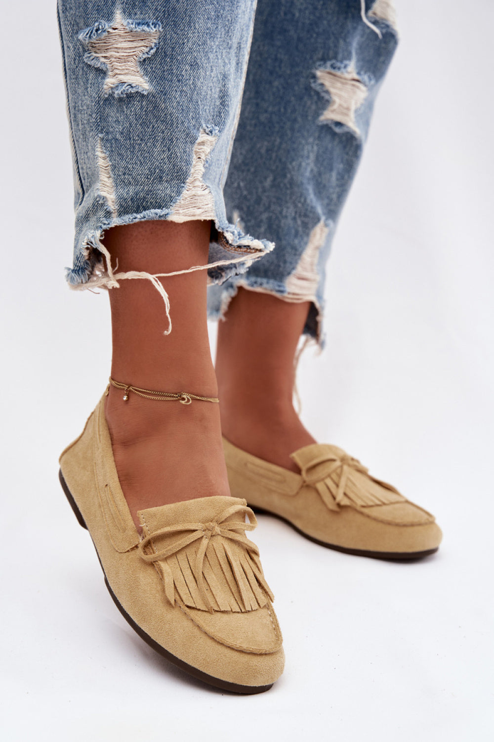 Step In Style Janelisse Yellow Faux Suede Flat Moccasins