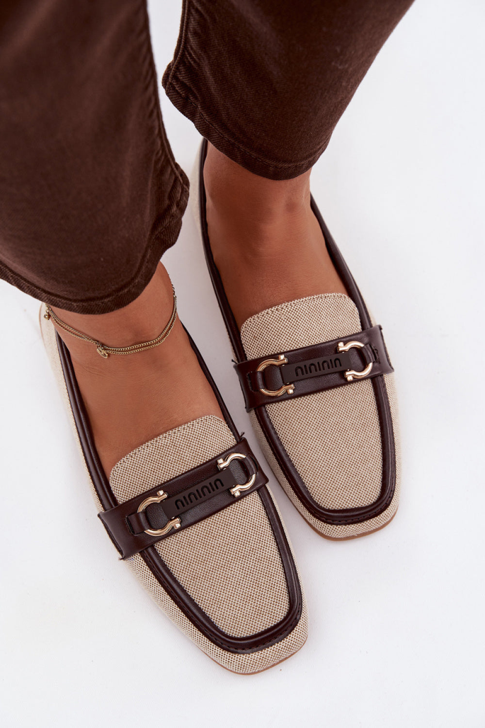 Step In Style Evelora Beige Faux Leather Flat Loafers - view 3