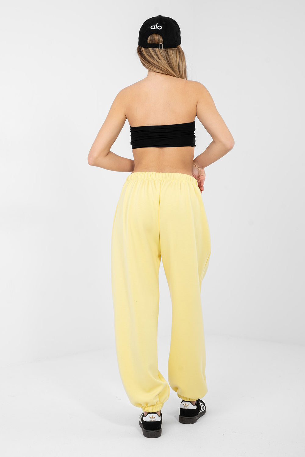 Italy Moda Light Yellow Pleated Joggers - view 3