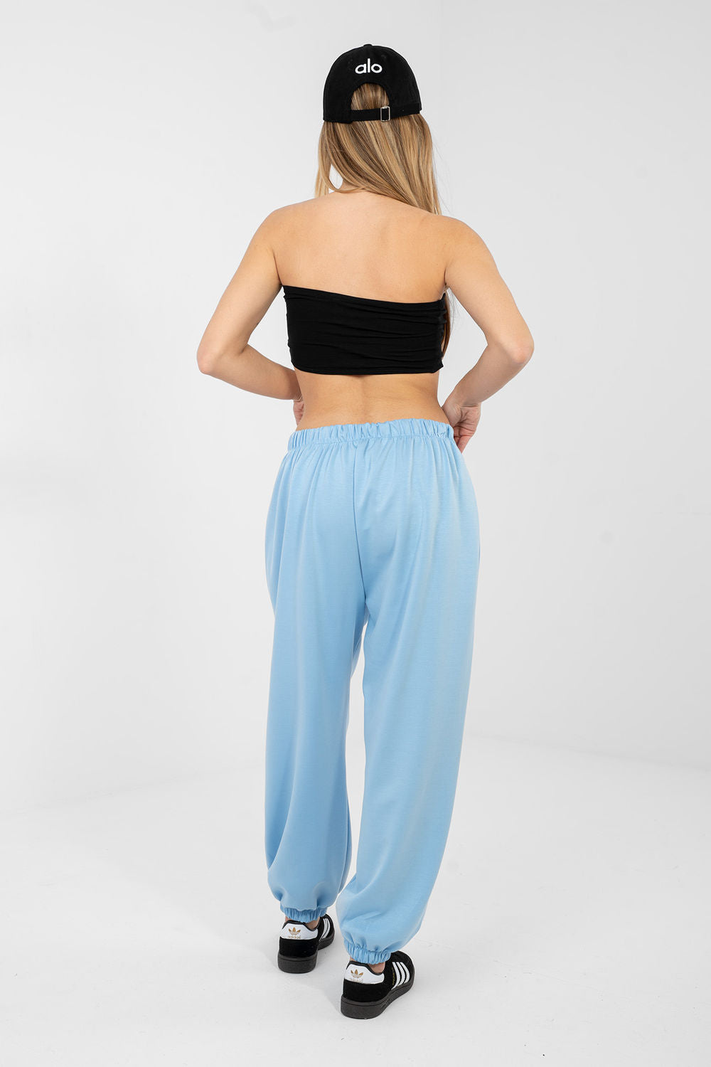 Italy Moda Light Blue Pleated Joggers - view 3