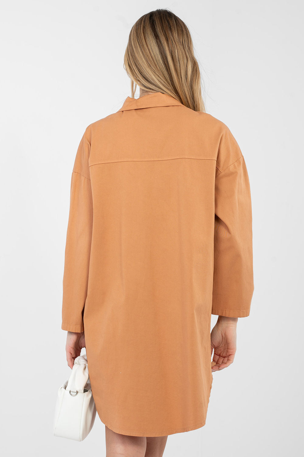 Rue Paris Dark Orange Long Sleeve Dress - view 3