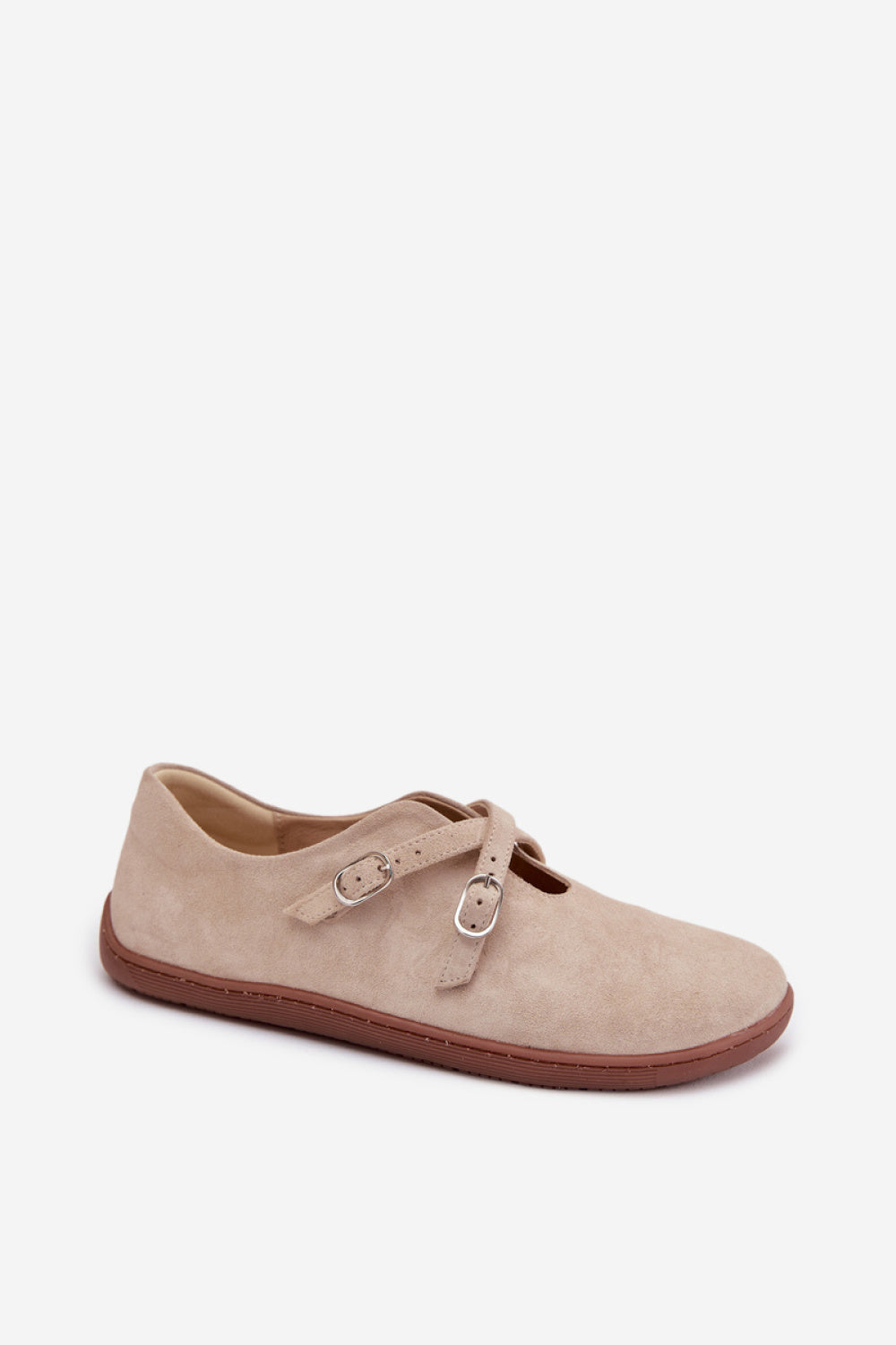 Step In Style Zazoo Light Beige Suede Flat Barefoot Shoes - view 2