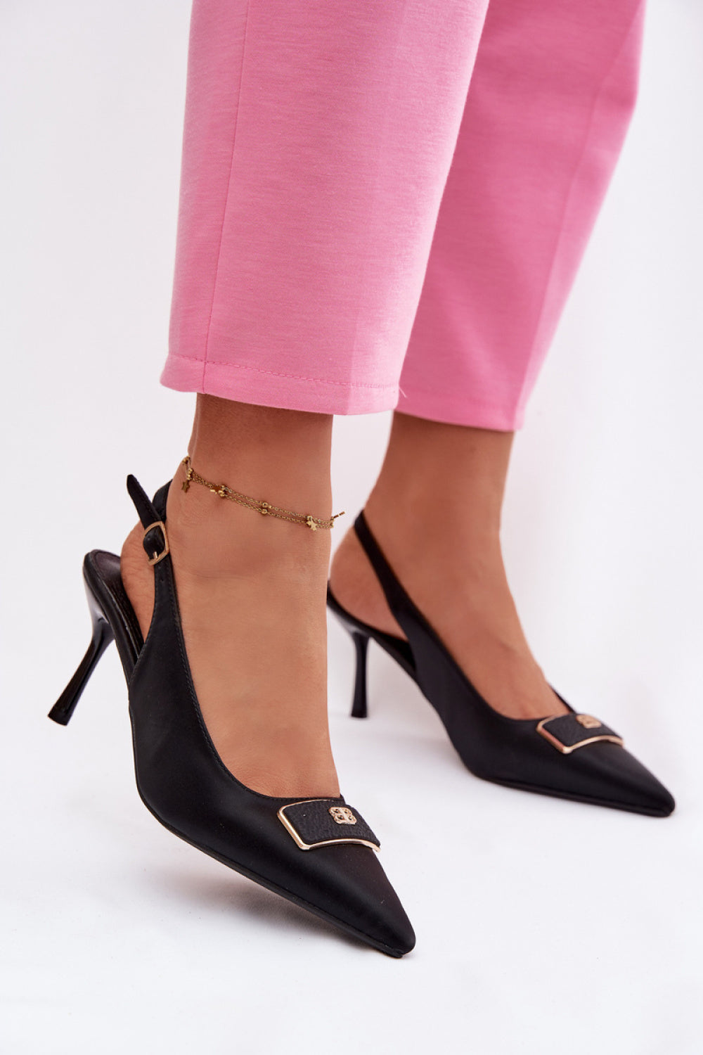 Step In Style Lurella Black Stiletto High Heels