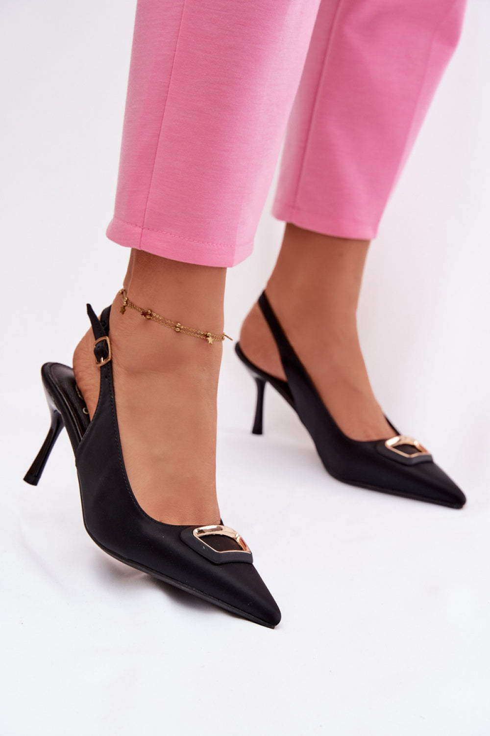 Step In Style Palerine Black Stiletto High Heels