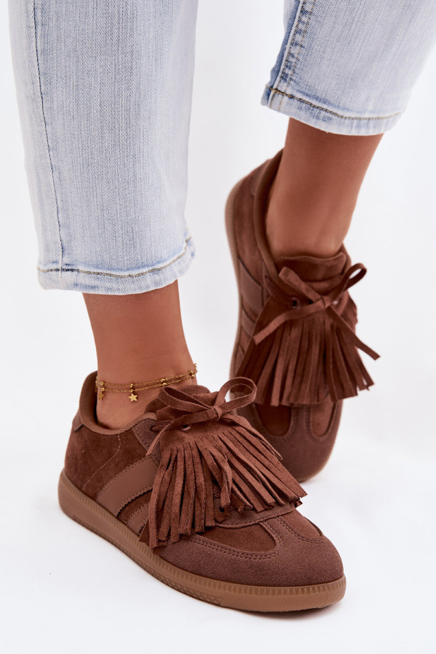 Step In Style Brown Faux Suede Trainers