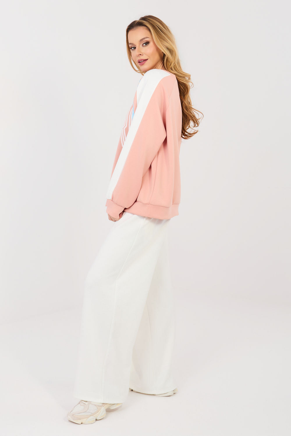 Italy Moda Peach Striped Wide Leg Co-Ord Set - view 2
