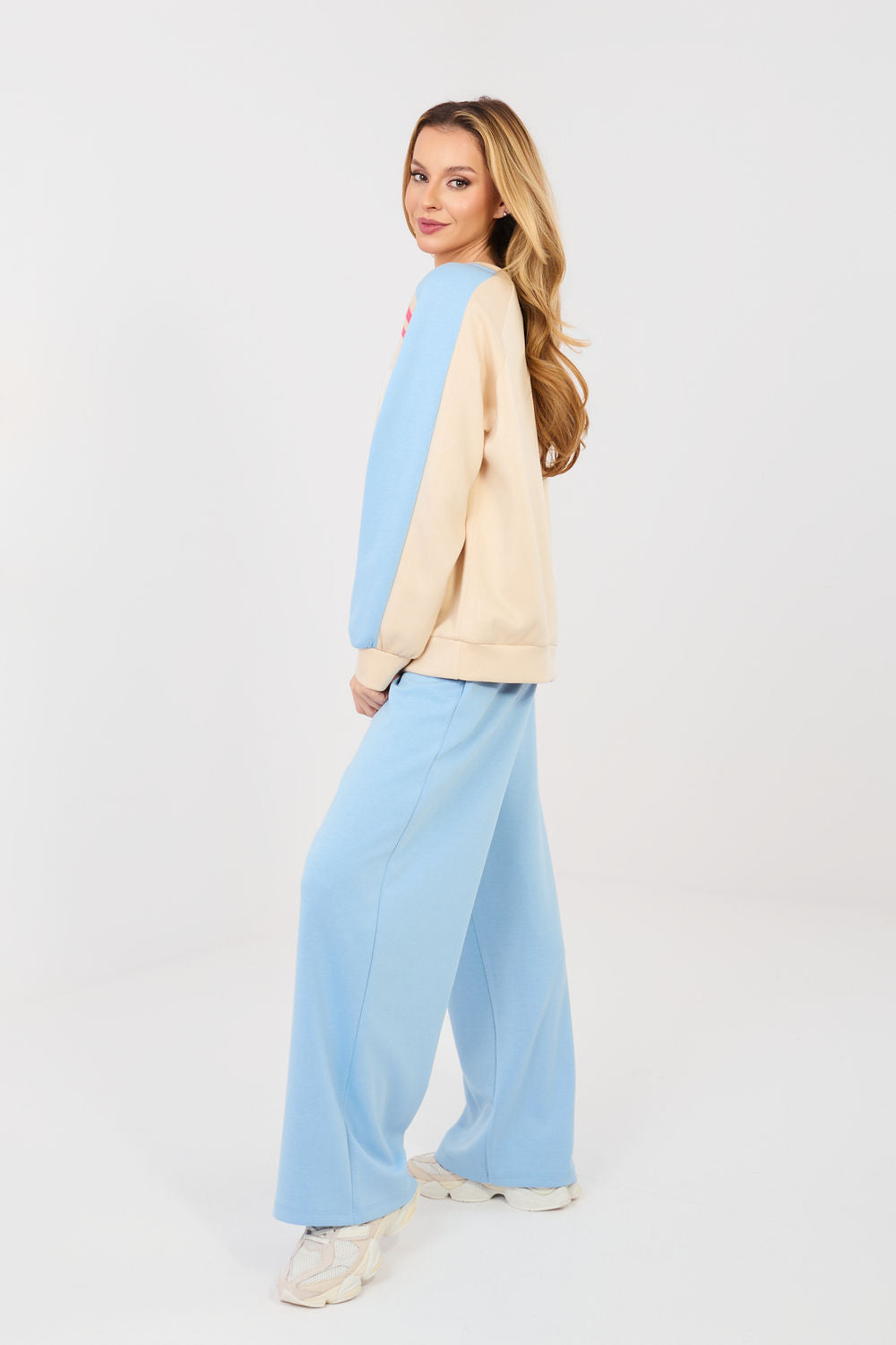 Italy Moda Light Blue Striped Wide Leg Co-Ord Set - view 2