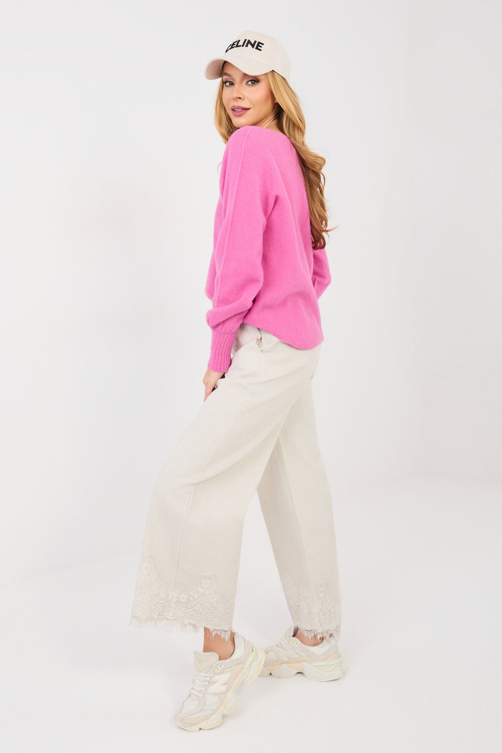 Rue Paris Light Beige Lace Wide Leg Jeans - view 2