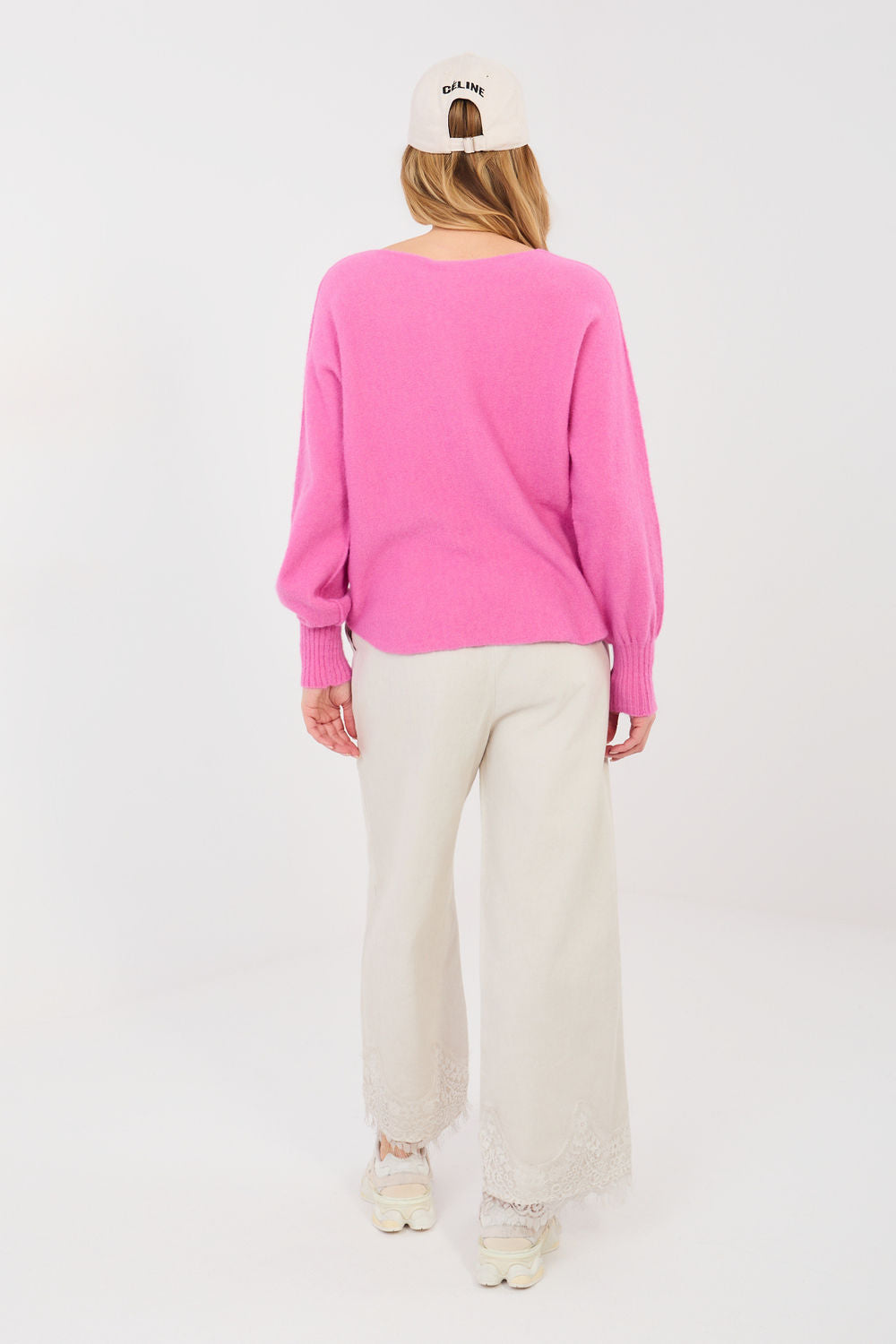 Rue Paris Light Beige Lace Wide Leg Jeans - view 3