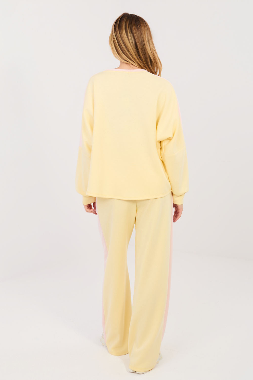 Rue Paris Light Yellow Striped Wide Leg High Waisted Co-Ord Set - view 2