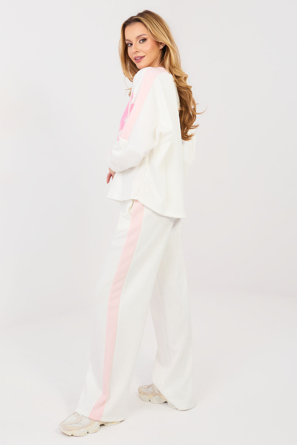 Rue Paris Ecru Striped Wide Leg High Waisted Co-Ord Set - view 2