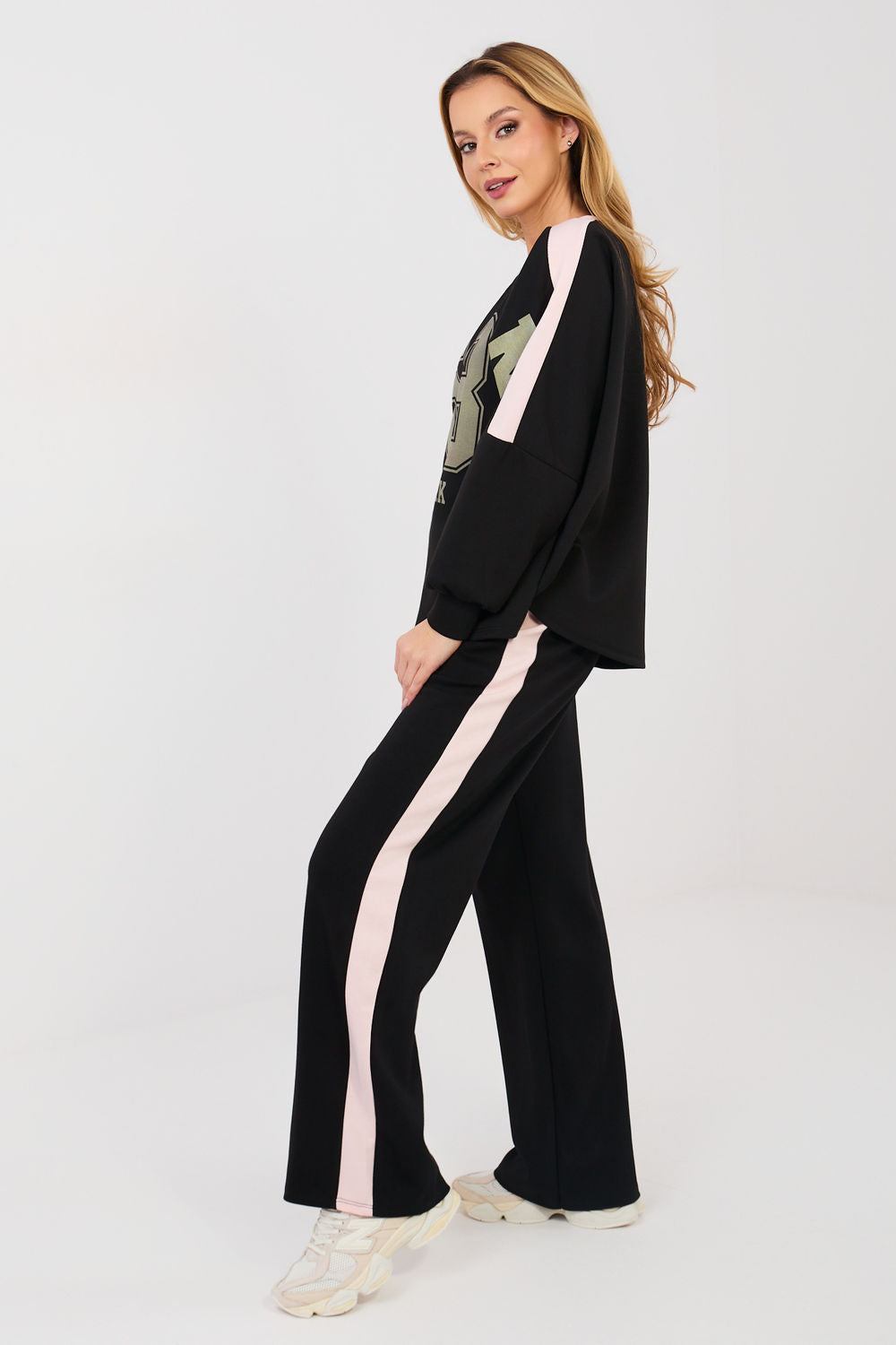 Rue Paris Black Striped Wide Leg Co-Ord Set - view 2