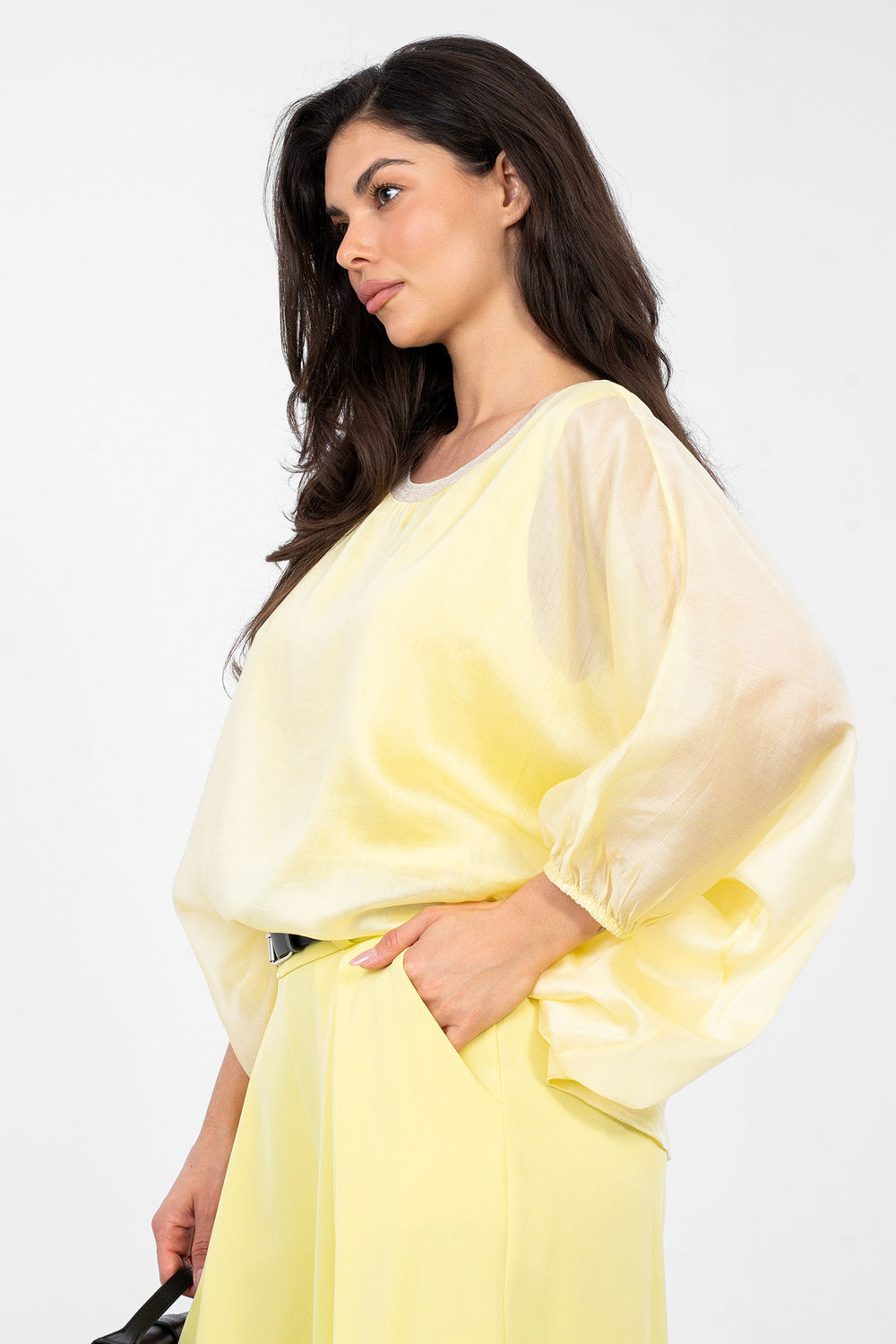 Italy Moda Yellow Blouse - view 2
