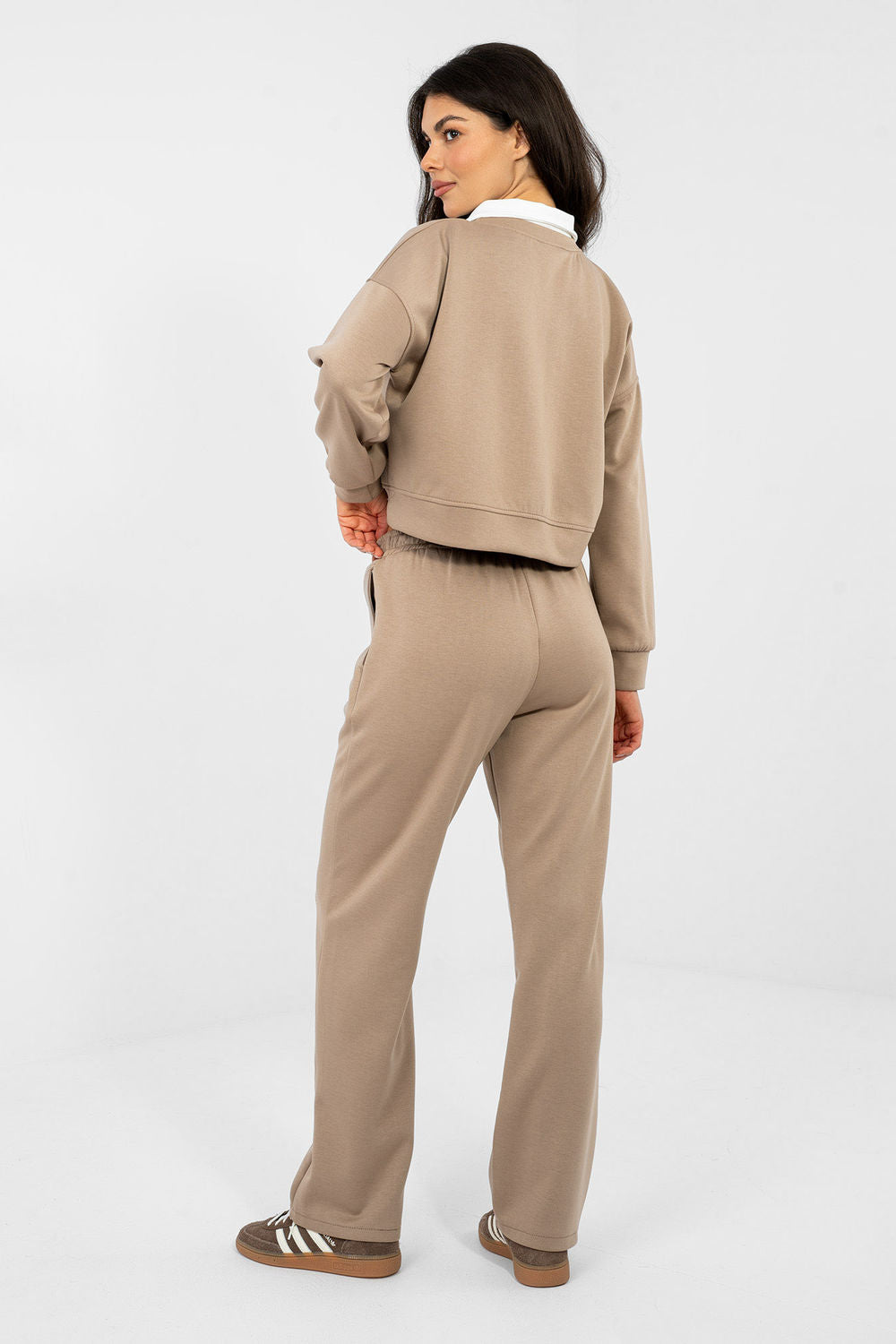 Italy Moda Dark Beige High Waisted Long Sleeve Co-Ord Set - view 3