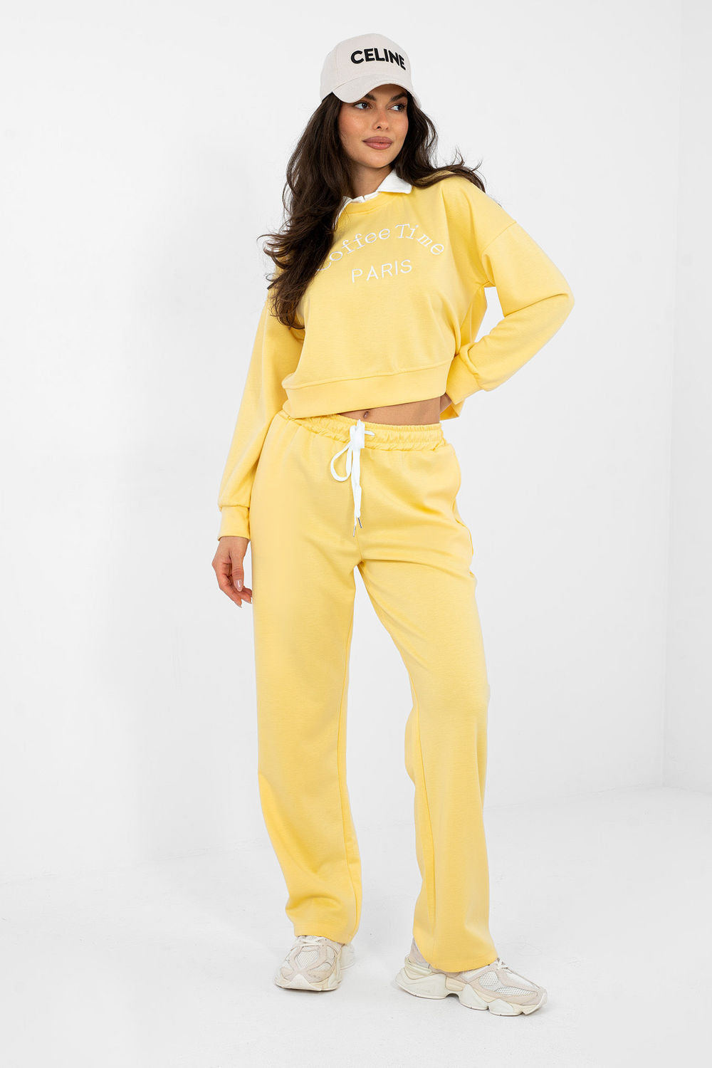 Italy Moda Yellow High Waisted Long Sleeve Co-Ord Set