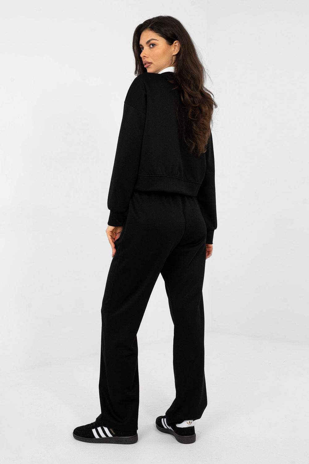 Italy Moda Black Collared High Waisted Long Sleeve Co-Ord Set - view 3