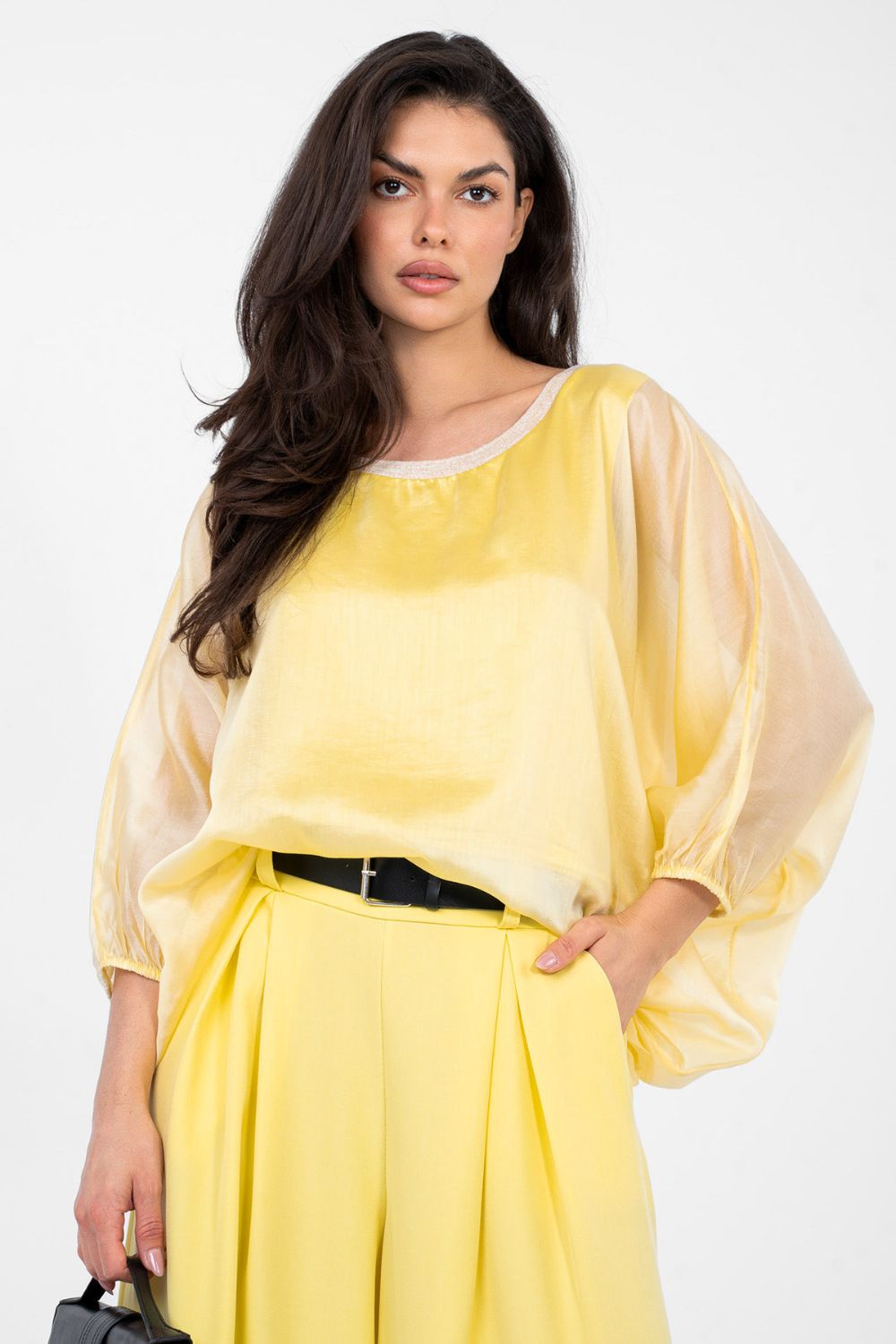 Italy Moda Yellow Blouse - view 3