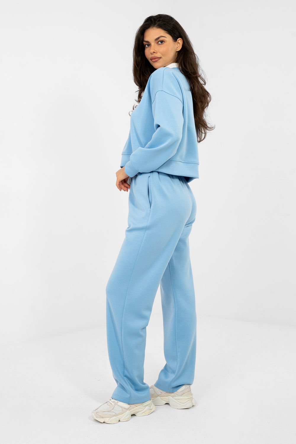 Italy Moda Light Blue High Waisted Co-Ord Set - view 3