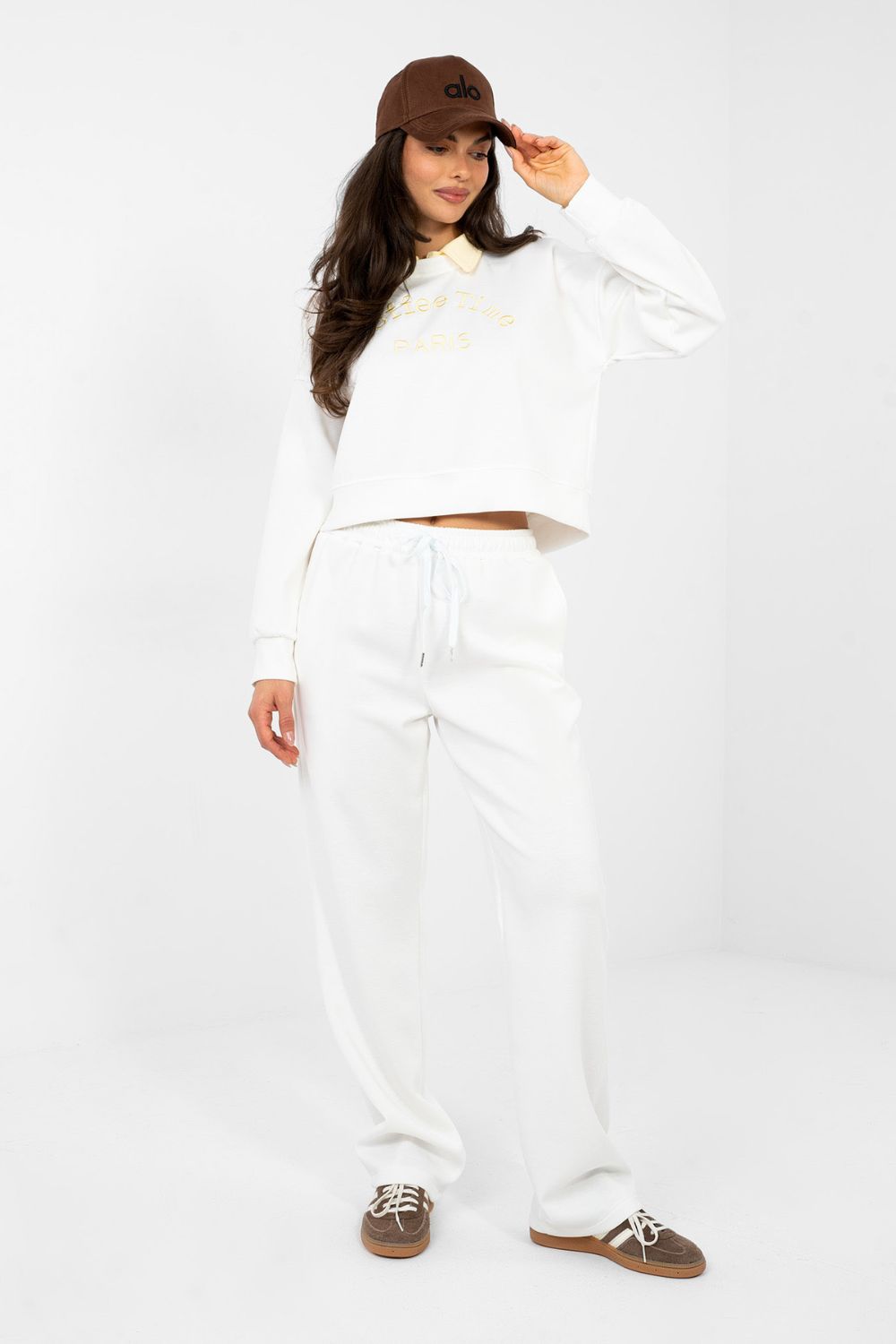 Italy Moda Ecru High Waisted Long Sleeve Co-Ord Set - view 3