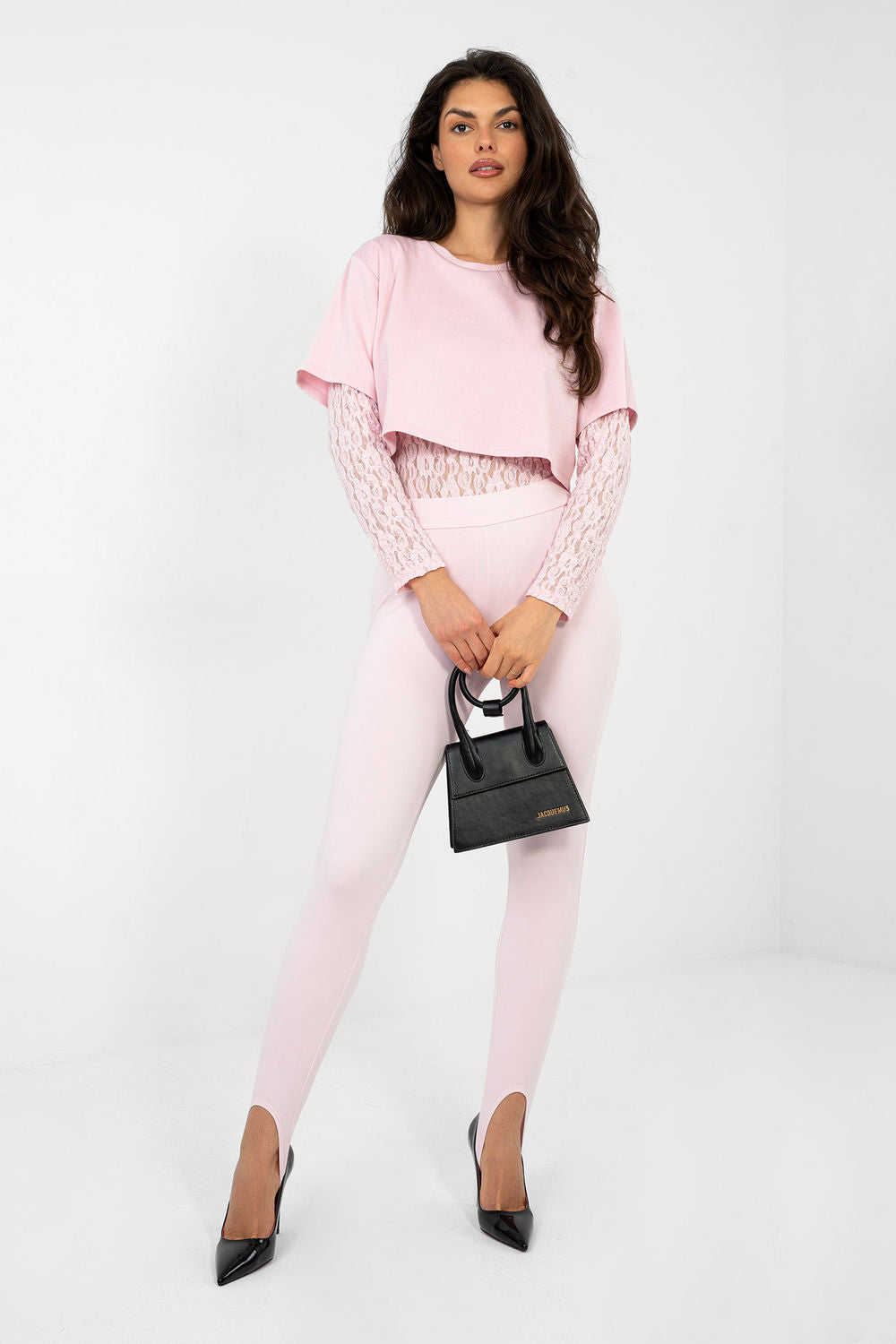 Rue Paris Light Pink High Waisted Leggings