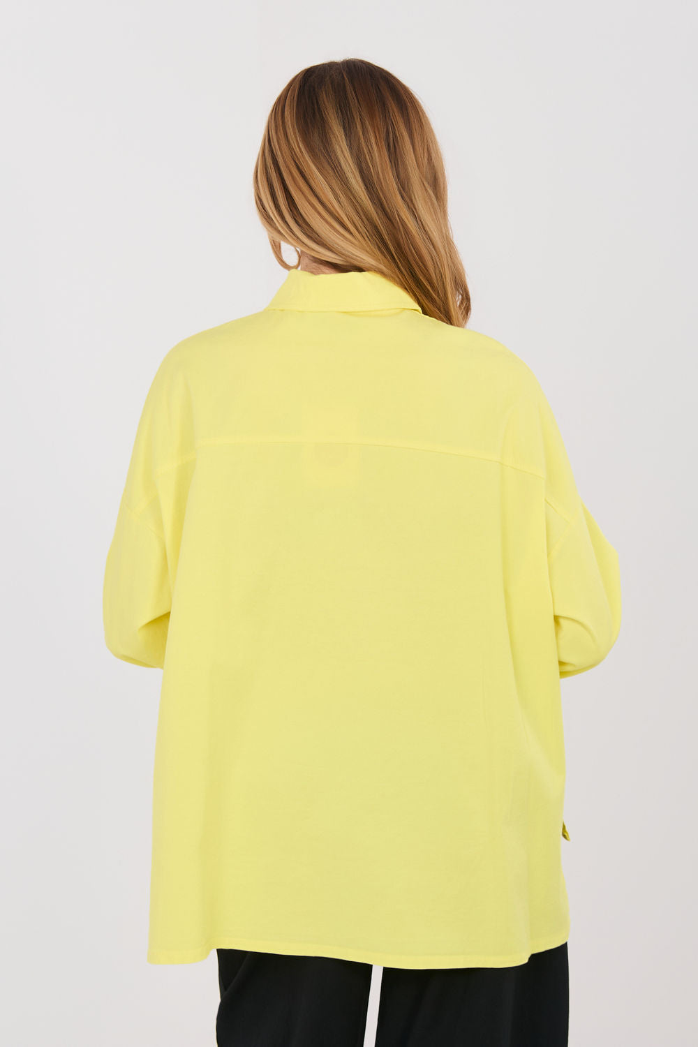 Italy Moda Yellow Cotton Long Sleeve Top - view 3