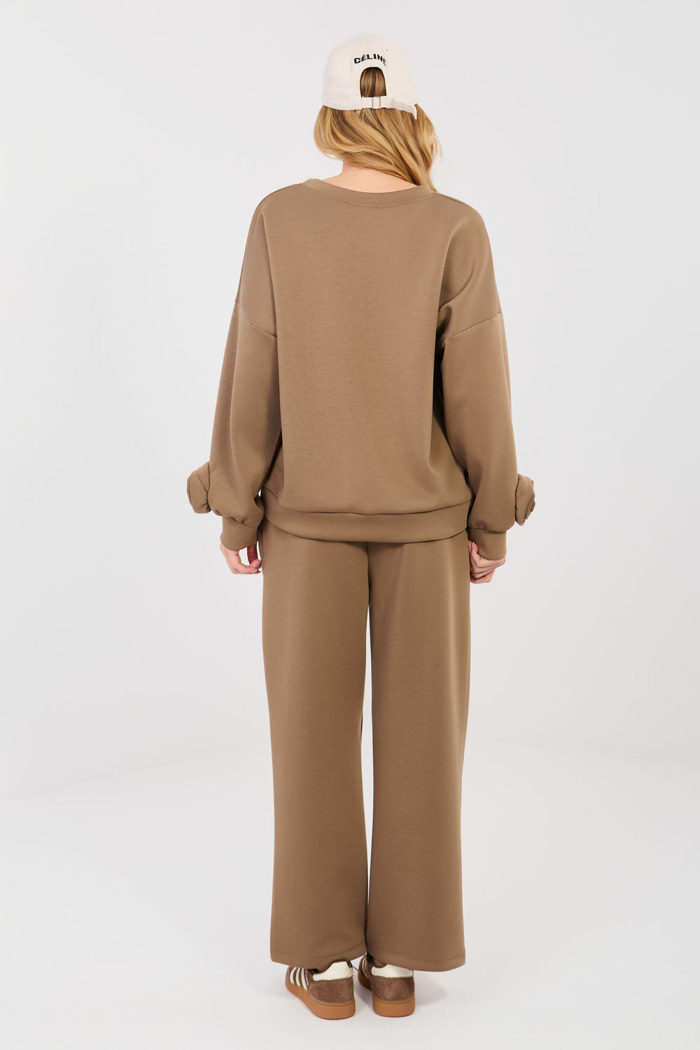 Italy Moda Brown High Waisted Long Sleeve Co-Ord Set - view 3