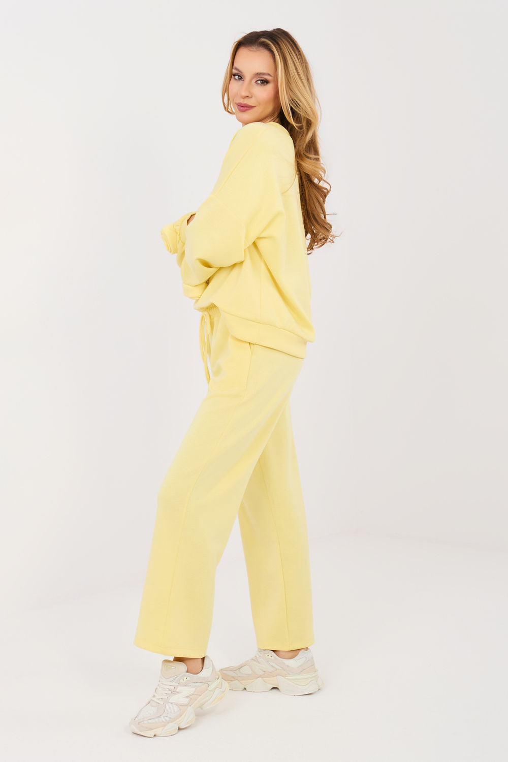 Italy Moda Light Yellow High Waisted Long Sleeve Co-Ord Set - view 2