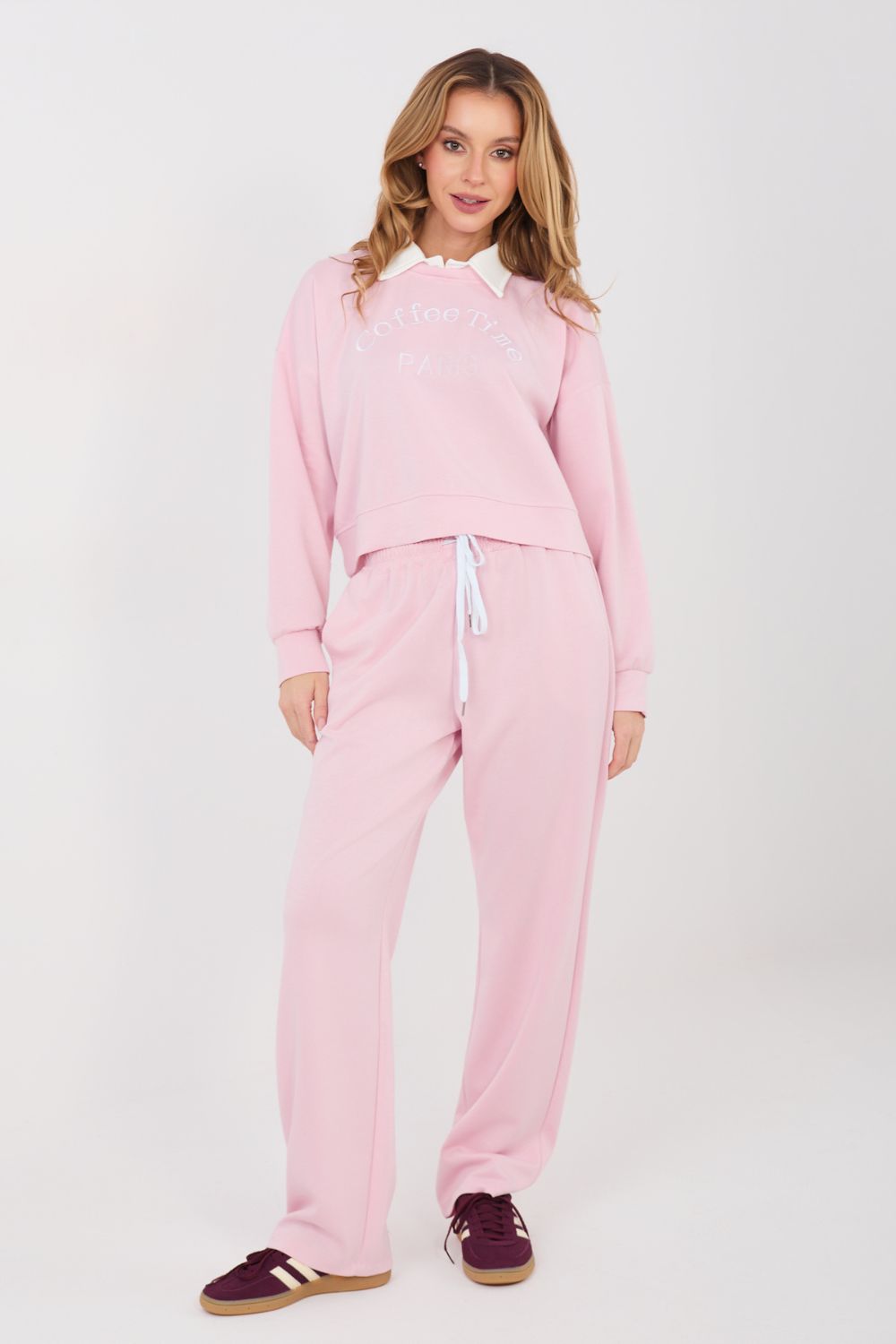 Italy Moda Light Pink High Waisted Long Sleeve Co-Ord Set - view 3