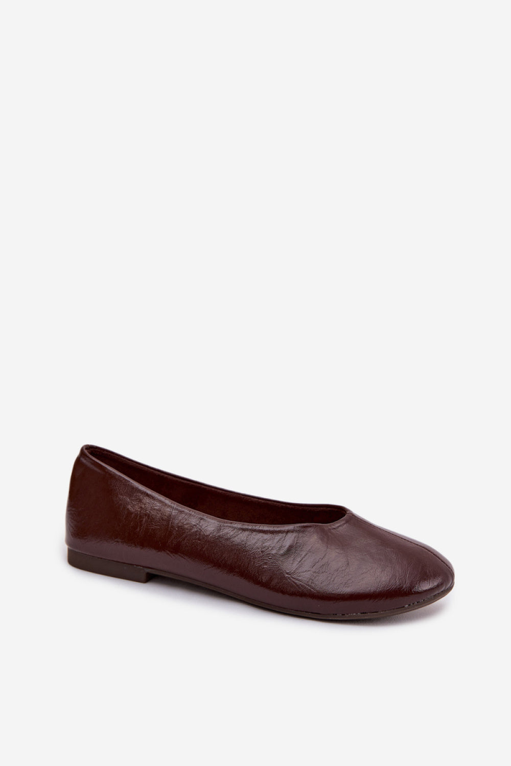 Step In Style Selanora Chocolate Faux Leather Ballet Flats - view 2