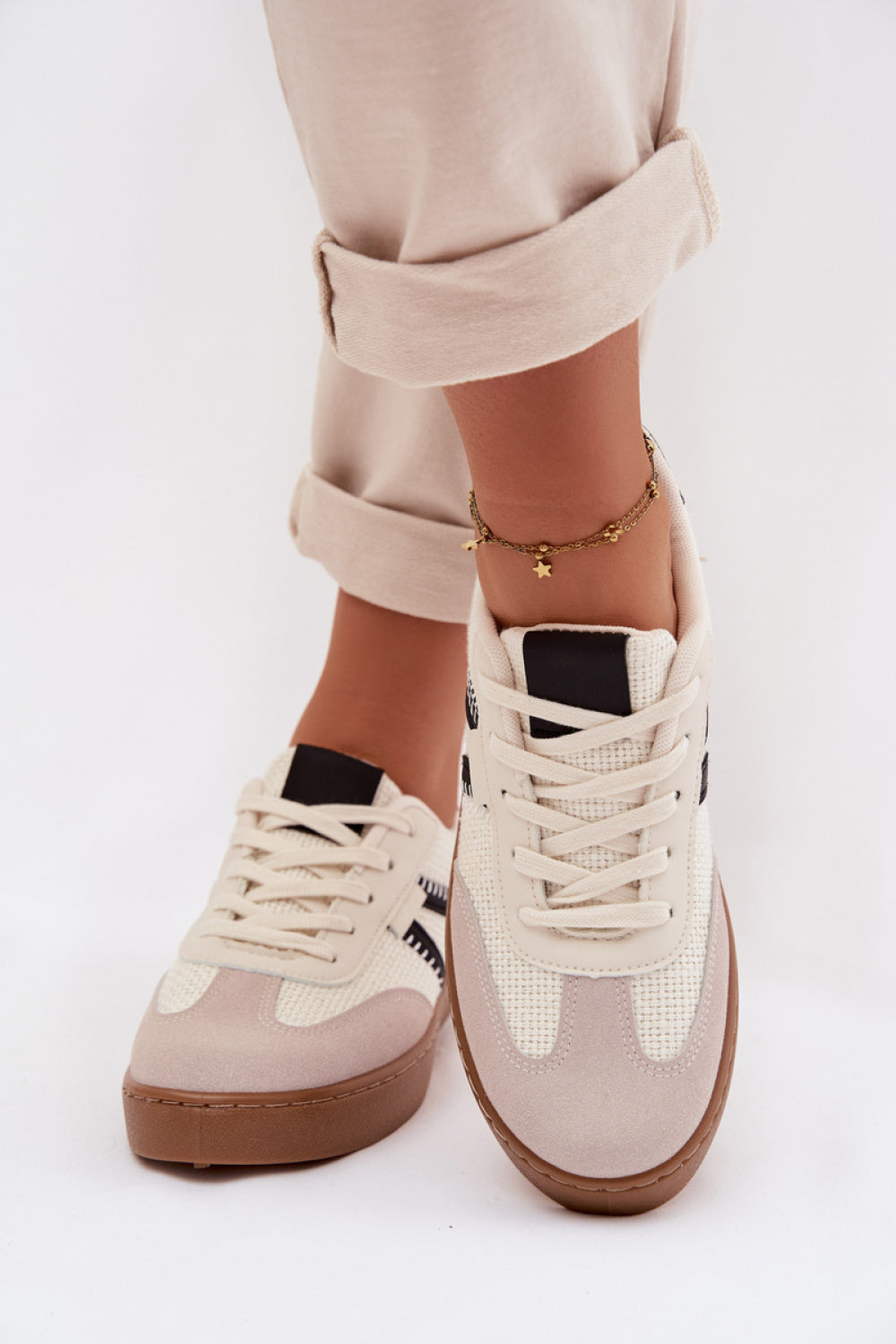 Step In Style Black Faux Leather Trainers - view 3