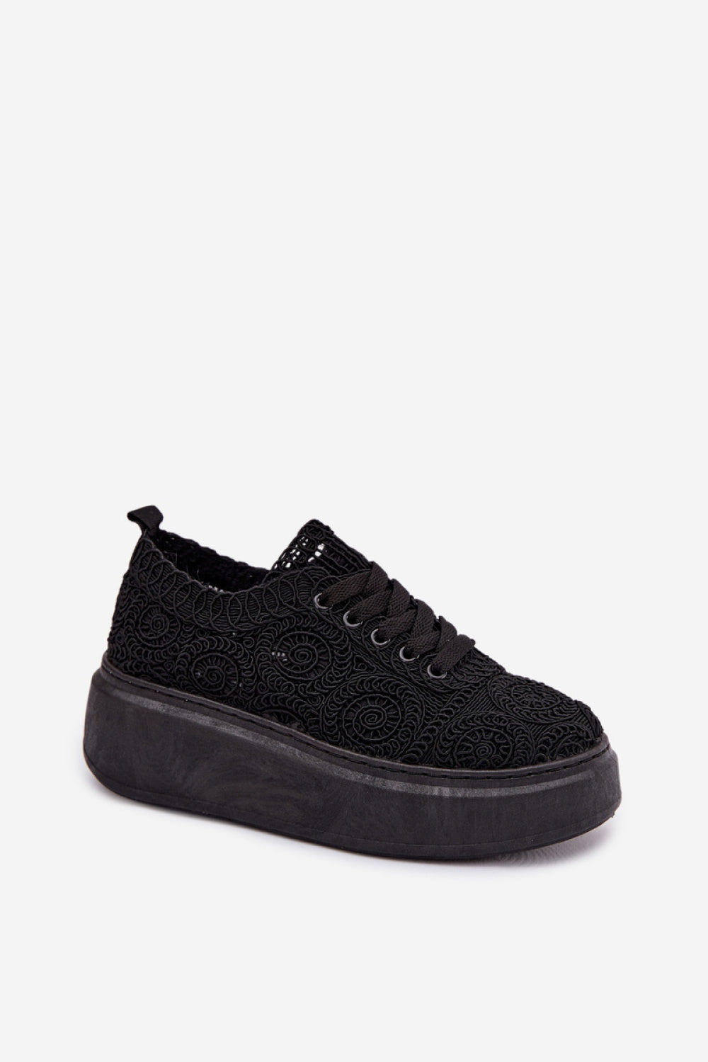 Step In Style Evalora Black Platform Trainers - view 2