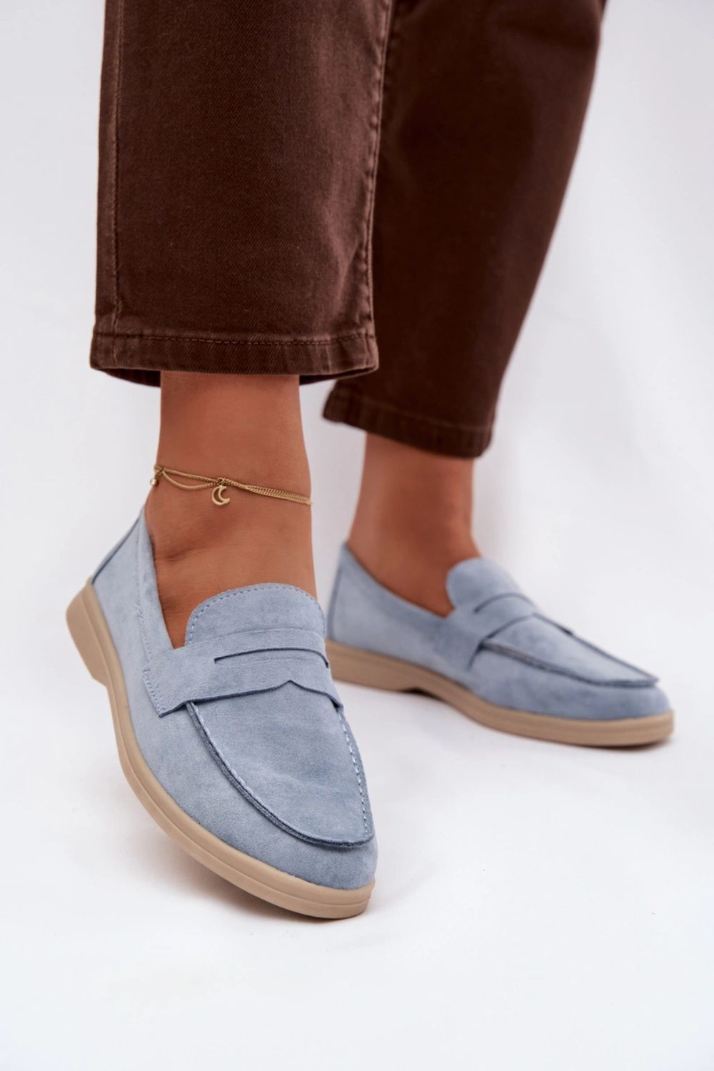 Step In Style Renelia Blue Faux Suede Moccasins - view 2