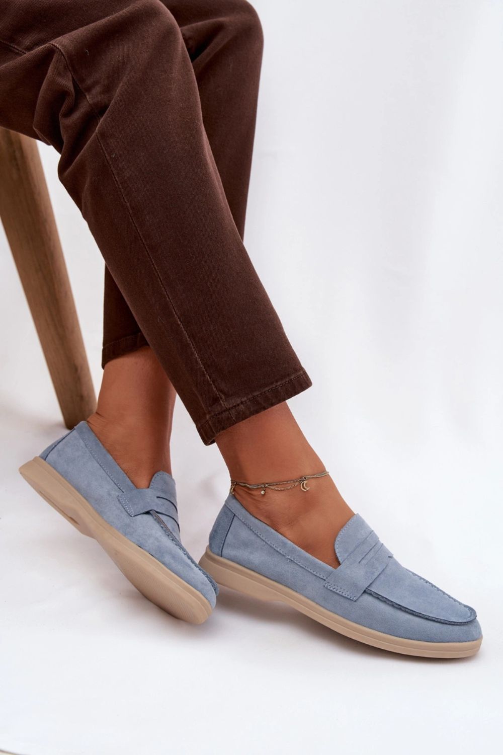 Step In Style Renelia Blue Faux Suede Moccasins - view 3