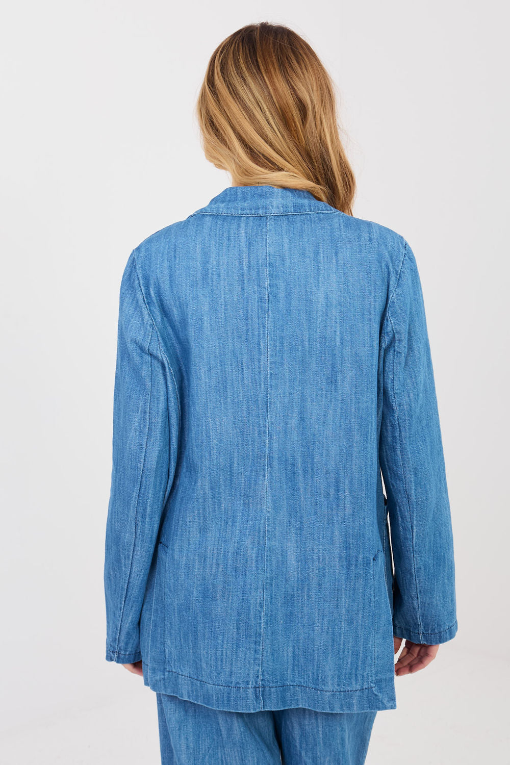Rue Paris Blue Denim Cotton Jacket - view 3