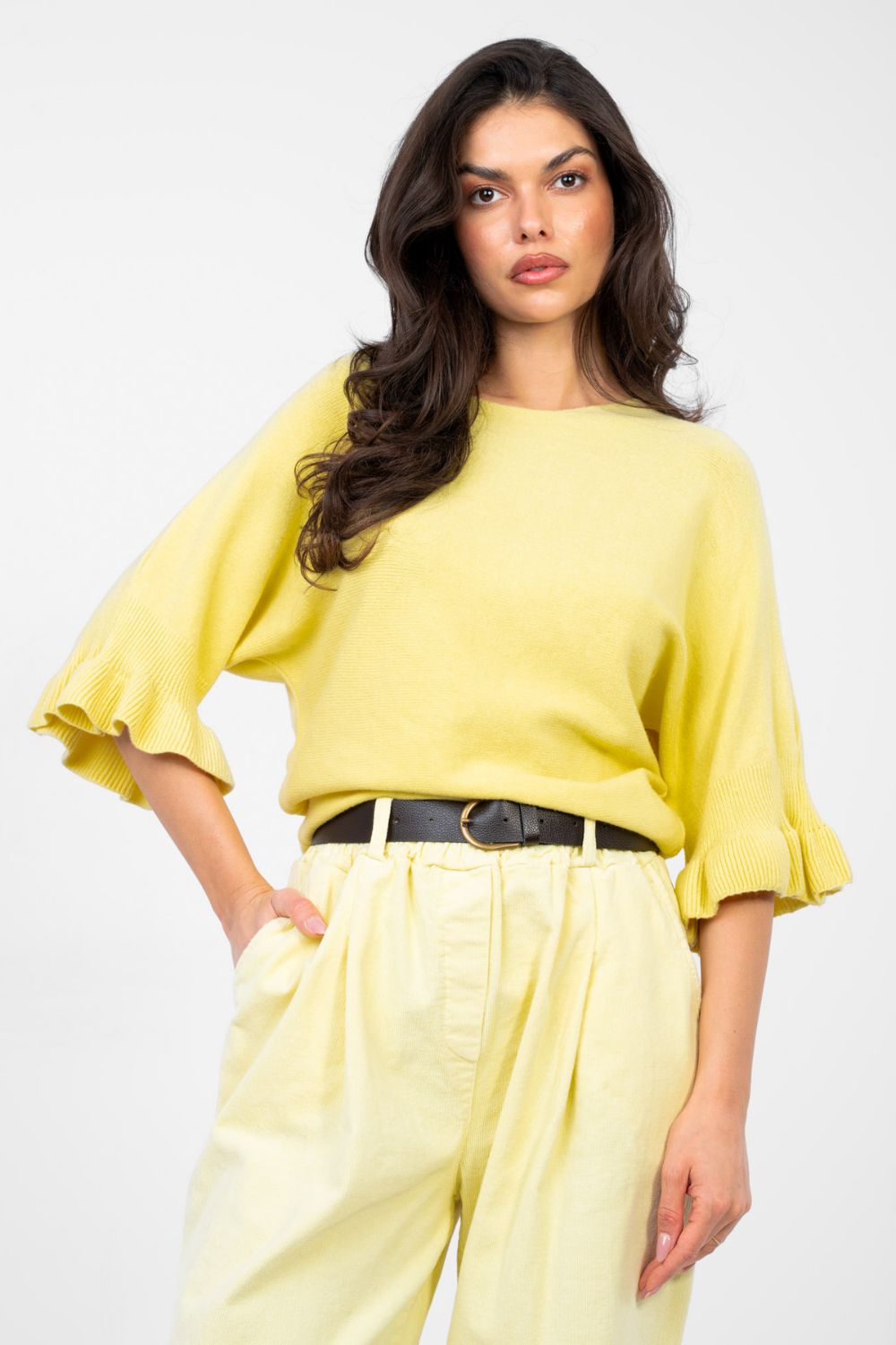Italy Moda Light Yellow Jumper - view 4