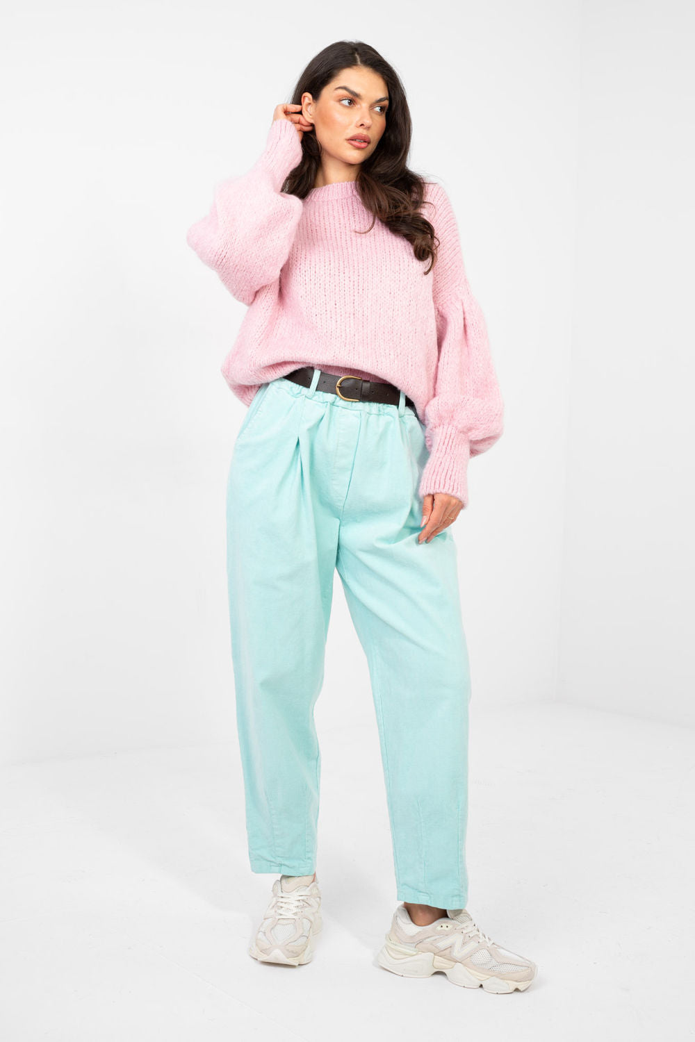 Italy Moda Light Pink Puff Sleeve Jumper - view 2