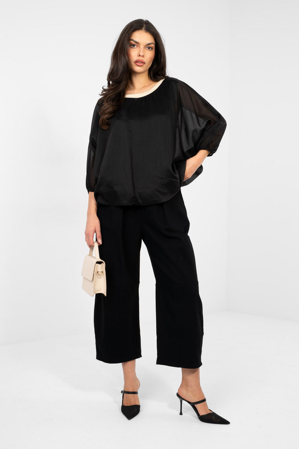 Italy Moda Black Blouse - view 2