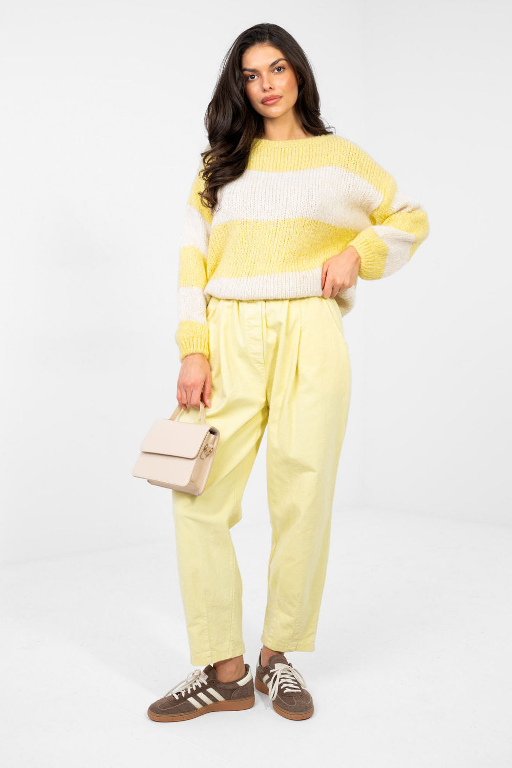 Italy Moda Light Yellow Oversized Long Sleeve Jumper - view 2