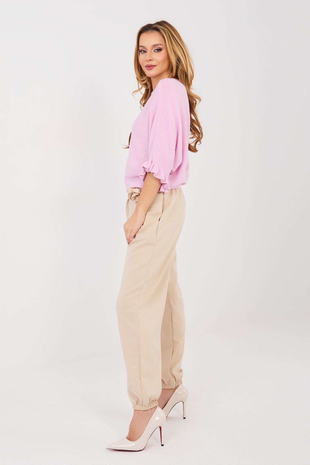 Italy Moda Beige Joggers - view 2