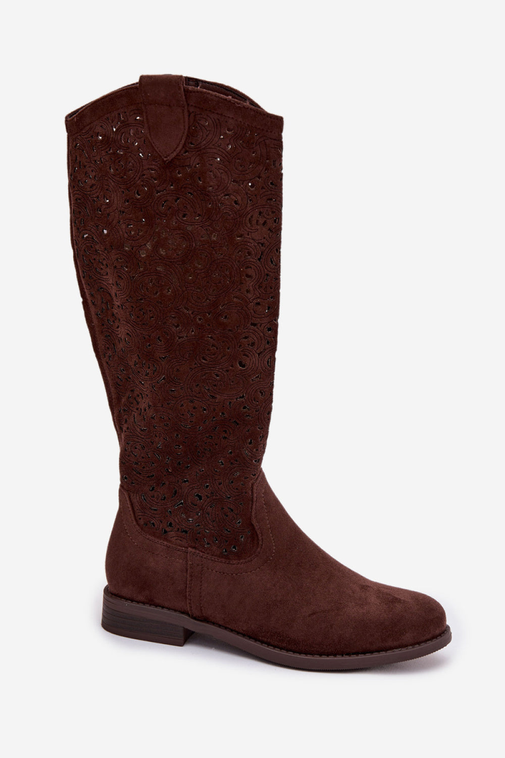 Step In Style Chocolate Flat Lace Up Cut-Out Boots - view 2