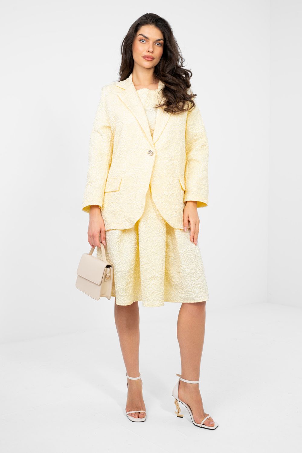 Rue Paris Light Yellow Floral Long Sleeve Jacket - view 4