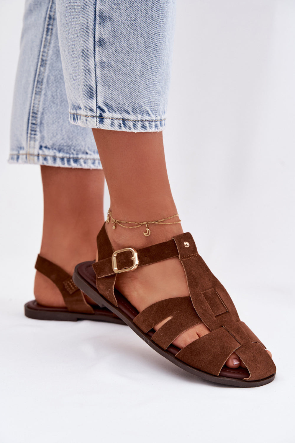 Step In Style Belanessa Brown Faux Suede Sandals - view 3