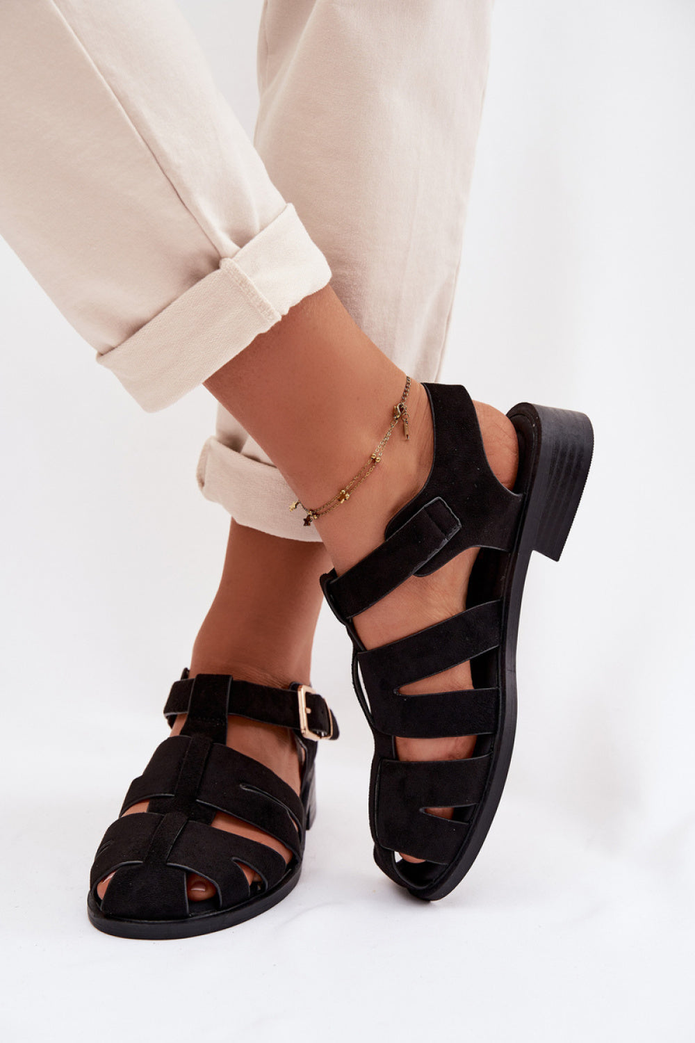 Step In Style Janessa Black Flat Sandals - view 3
