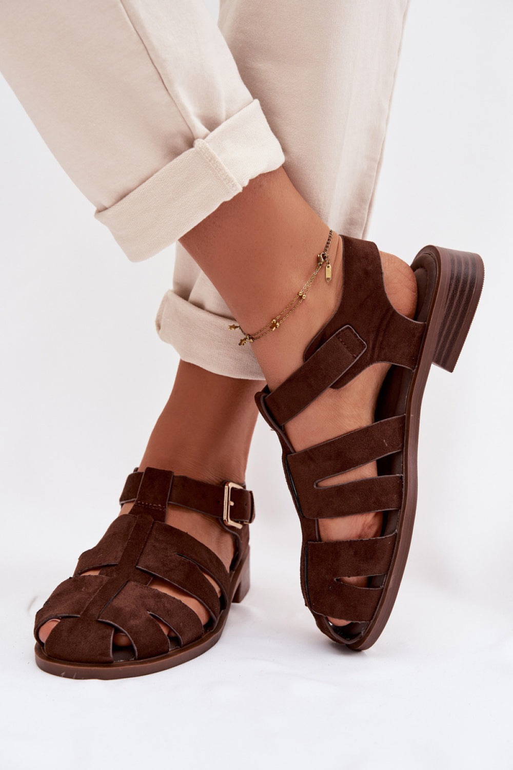 Step In Style Janessa Chocolate Flat Sandals - view 3