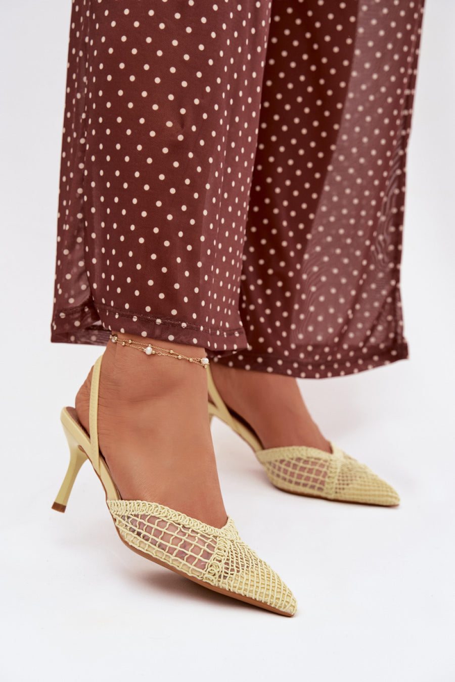 Step In Style Hanelis Yellow Heeled Sandals