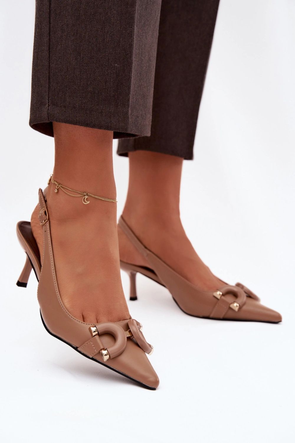 Step In Style Brienne Brown Faux Leather Heeled Sandals - view 2