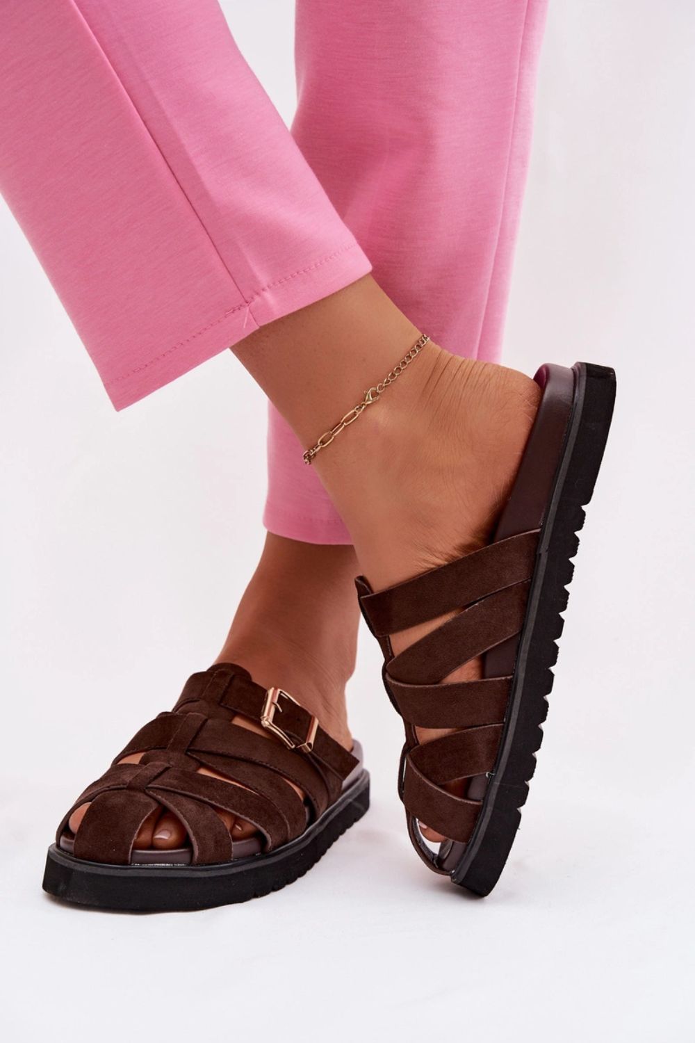 Step In Style Roselisse Chocolate Faux Suede Platform Flip Flops - view 4