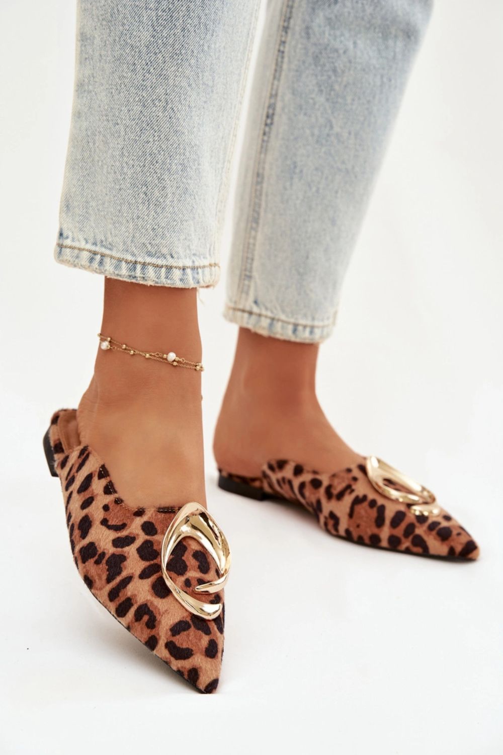 Step In Style Galvella Leopard Print Faux Suede Flat Flip Flops - view 3