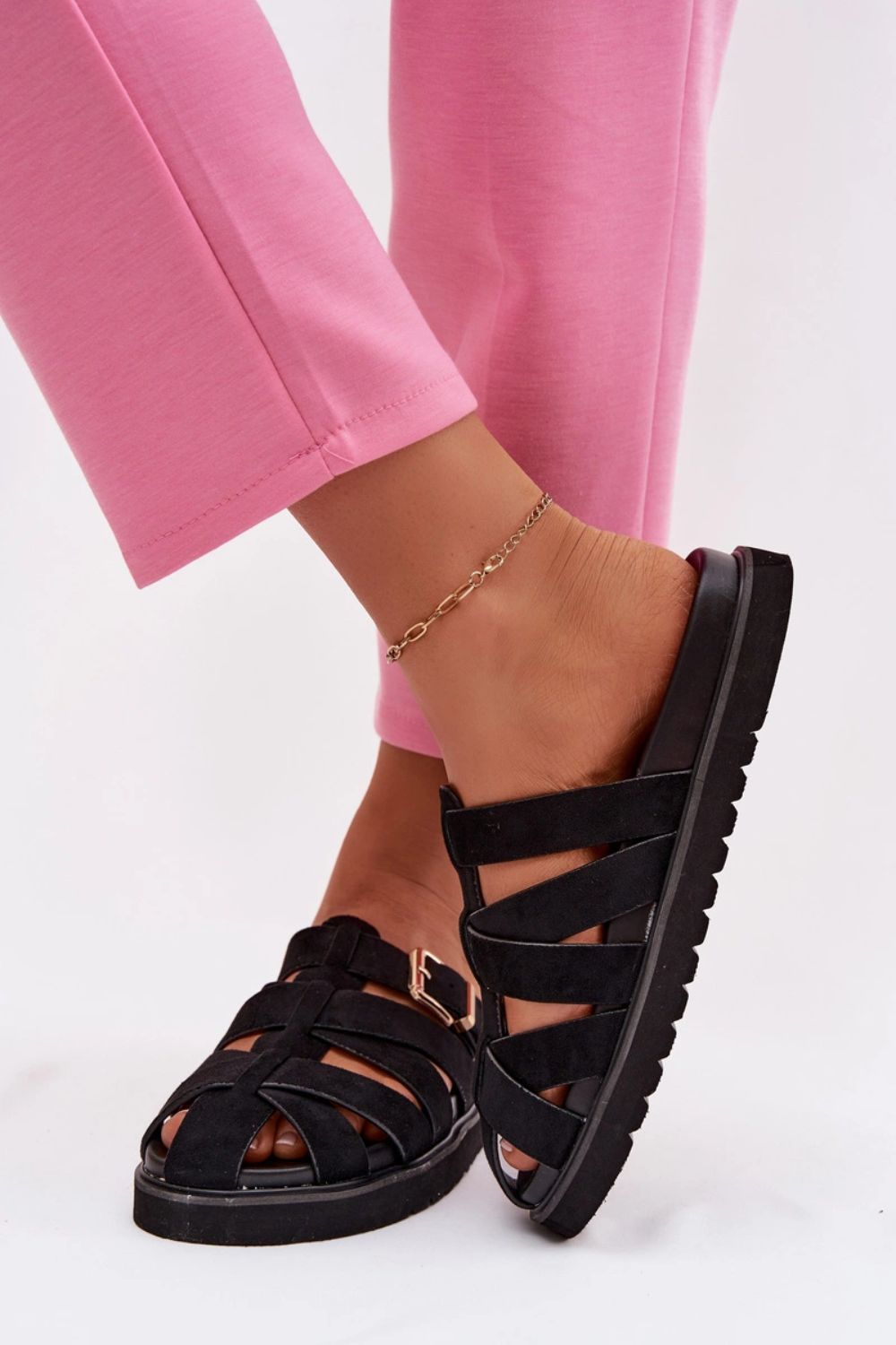 Step In Style Roselisse Black Suede Platform Flip Flops - view 3