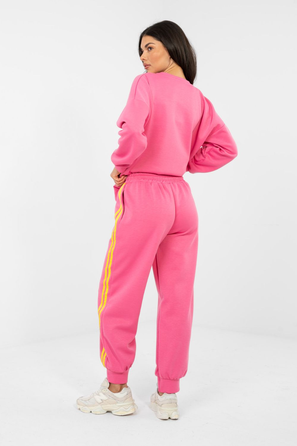Rue Paris Dark Pink Striped High Waisted Co-Ord Set - view 4